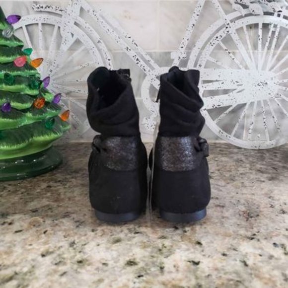 NWT Wonder Nation Toddler Girls Slouch Black Glitter Boots - Picture 7 of 7